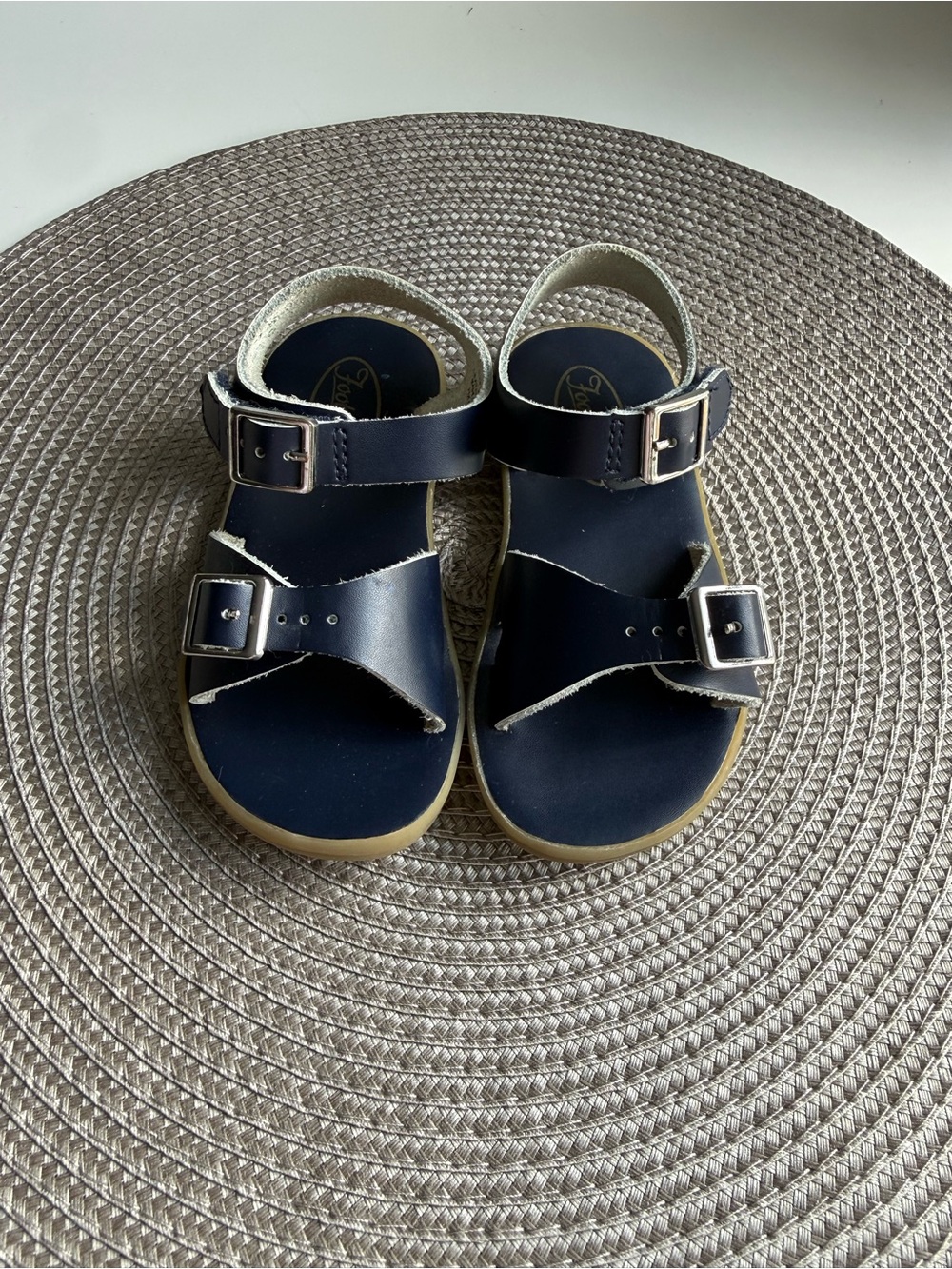 FootMates Tide Navy Blue Double Buckle Kids Sandals